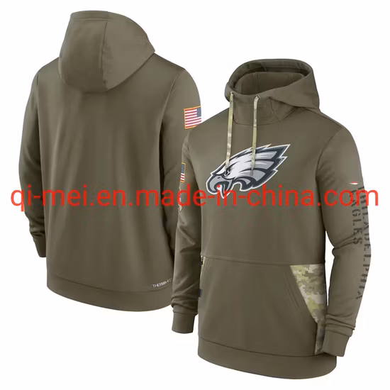 Hommes Enfants Buccaneers Steelers 49ers Seahawks Commanders Eagles Jets Titans Olive 2022 Salute to Service Therma Performance Sweat à capuche épais