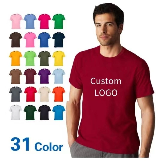 Ventes directes d'usine 100% coton 180g Hommes T-shirt Impression T-shirt OEM Logo personnalisé