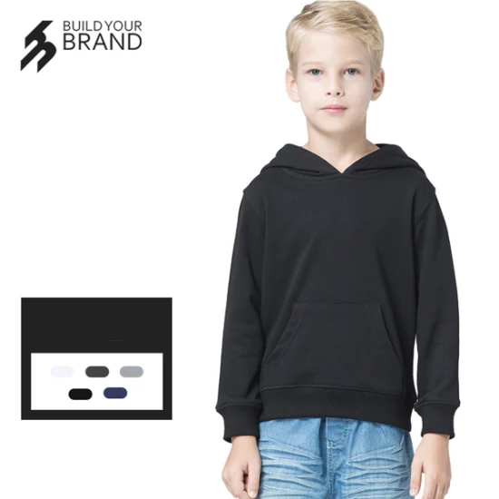 Commerce de gros logo personnalisé Kids Boys Girls Hoodies Sweatshirt Blank Plain Pullover Hoodie