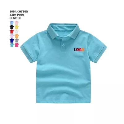 Polos de golf de sport en coton pour enfants personnalisés